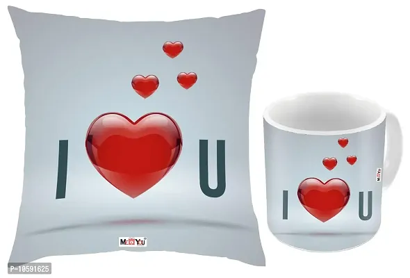 Romantic Gifts, Surprise Printed Cushion with Printed Mug for Wife, Girlfriend, Fiance On Valentine's Day, Birthday, Anniversary, Karwa Chauth and Any Special Occasion