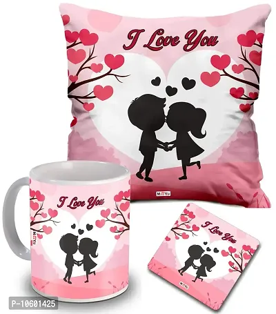 ME & YOU Love Quoted Printed Cushion, Ceramic Mug with MDF Coaster Gifts for Wife/Husband/Girlfriend/Boyfriend/Fiance on her Birthday/Anniversary/Valentine's Day-thumb0