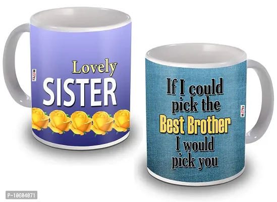 ME & YOU Special Gifts for Brother & Sister 2 Ceramic Mug Gifts on Rakhi and Other Occasion