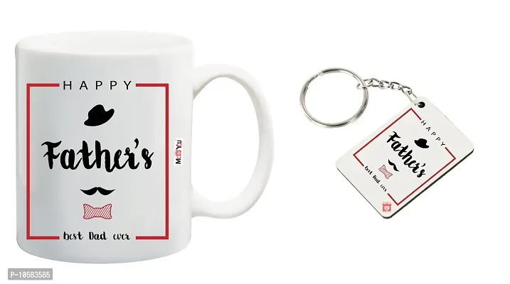 ME&YOU Gifts for Father, Father's Day Gift for Father 1 Printed (ceremic 325ml) Mug and Keyring IZ18NJPMK-1247