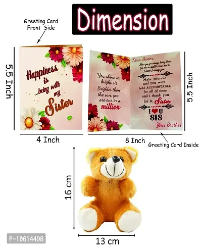 ME & YOU Gift for Sister | Return Rakhi Gift for Sister | Anniversary Gift for Sister | Birthday Gift for Sister | Brown Teddy Gift for Sister IZ22DTSisterCDMUTBr-102-thumb2