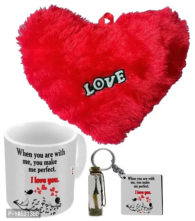 ME&YOU Romantic Gifts, Surprise Message Pills with Printed Mug, Keychain and Heart Cushion for Wife, Girlfriend, Lover On Valentine's Day, Birthday, Anniversary, IZ19MsgBott2MKHR-DTLove-136-thumb0