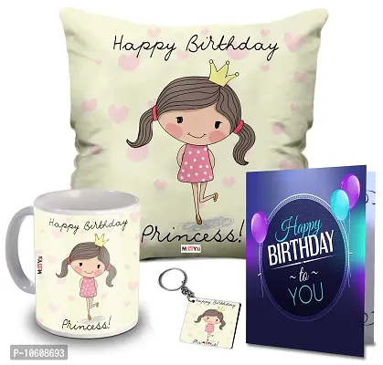 ME & YOU Printed Cushion with Ceramic Mug and MDF Keychain, Greeting Card Gift for Father Mother Brother Sister Friends On Birthday, Birthday Gifts