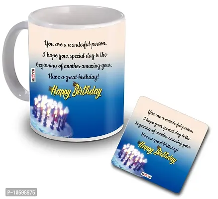 ME & YOU Gifts for Birthday, Printed Ceramic Mug with MDF Coaster Gift for Wife/Sister/Mother/Father/Brother/Friend/Girlfriend/Boyfriend