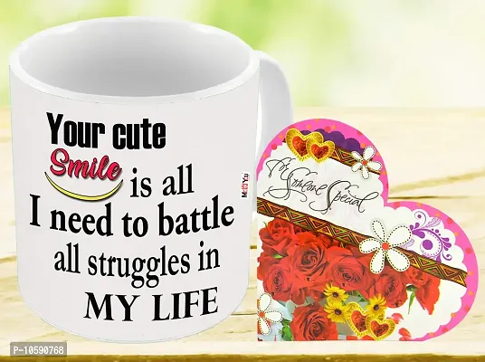 ME&YOU Romantic Gifts, Surprise Greeting Card with Printed Mug for Wife, Girlfriend, Fianc? On Valentine's Day, Birthday, Anniversary and Any Special Occasion IZ18Card1MU-DTLove-040