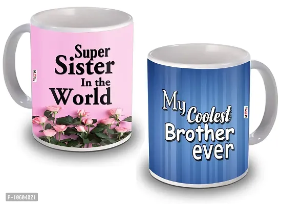 ME & YOU Special Gifts for Brother & Sister 2 Ceramic Mug Gifts on Rakhi and Other Occasion-thumb0