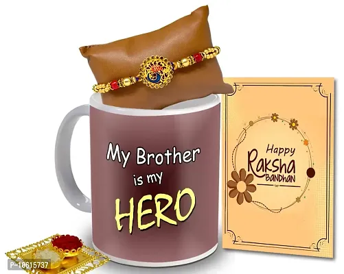 ME & YOU Rakhi for Brother| Rakhi Gift for Brother | Rakhi Gift Set | Rakhi gift pack for Brother | Rakhi with Coffee Mug, Roli Tikka and Rakhi Greeting Card Gift Set-IZ2261-13