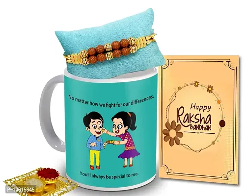 ME & YOU Rakhi Gift for Brother / Bhaiya / Bhai | Rakhi gift pack for Brother | Rakhi with Coffee Mug, Roli Tikka and Rakhi Greeting Card Gift Set-IZ2220-52