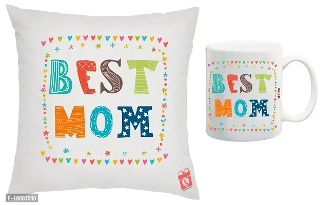 ME&YOU Gifts for Mother On for Mother Birthday, Anniversrary Any Occassion 1 Printed Cushion Cover with Vacuum Filler, 1 Printed Mug IZ18NJPCM-772