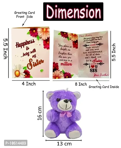 ME & YOU Gift for Sister | Birthday Gift for Sister | Anniversary Gift for Sister | Return Rakhi Gift for Sister | Purple Teddy Gift for Sister-thumb2