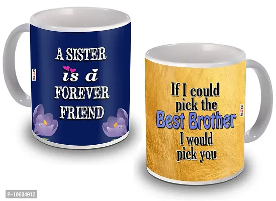 ME & YOU Special Gifts for Brother & Sister 2 Ceramic Mug Gifts on Rakhi and Other Occasion-thumb0