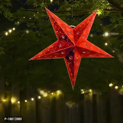 ME  YOU Christmas Decorative Star, Hanging Star Indoor and Outdoor Decor, Christmas Decoration Ornaments and Any Special Decorating Occasions IZ21HangingStarRed12In-02