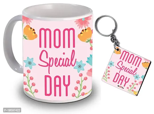 ME & YOU Gifts for Mom, Printed Ceramic Mug with MDF Keychain, Gift on Her Birthday, Mother's Day