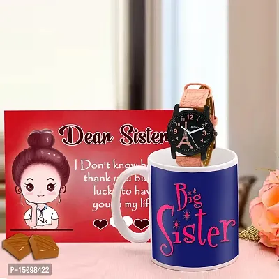 Midiron Gift for Sister, Mug with Chocolate and Watch Gift for Sister on her Birthday, Anniversary, Rakhi, (IZ21DTSister-53)