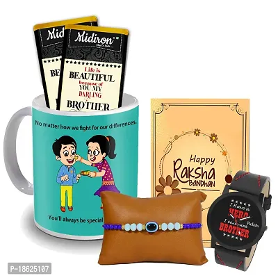 Midiron Rakhi Gift Hamper with Premium Chocolate and Coffee Mug for Brother | Rakhi Gift for Brother ( Chocolate, Rakhi, Greeting Card)