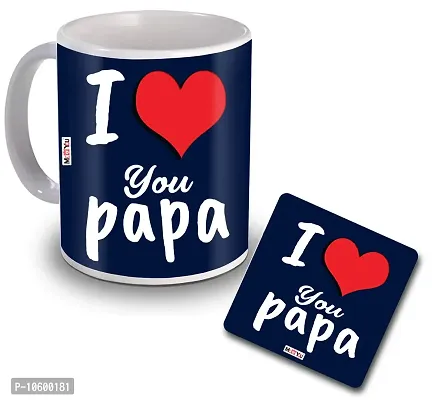 ME&YOU Happy Father's Day, Printed Ceramic Coffee Mug with Printed MDF Coaster, Gifts for Father Birthday/Anniversary/Parents Day