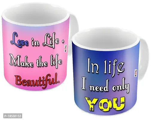 ME&YOU Romantic Printed Couple Mug Gift for Husband Wife Girlfriend Boyfriend On Valentine's Day Anniversary and Any Special Occasion IZ18DTCouple2MU-80