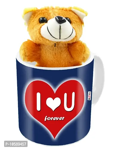 ME&YOU Romantic Gifts, Surprise Teddy with Mug for Wife, Girlfriend, Fiance On Valentine's Day, Birthday, Anniversary, Karwa Chauth and Any Special Occasion ( Printed Ceramic Mug - 325ml )