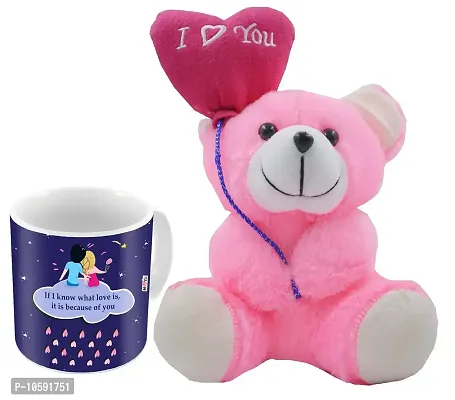 ME&YOU Romantic Gifts, Surprise Printed ( ceramic 325ml) Mug with I Love You Quoted Teddy for Husband Wife Couple Girlfriend Boyfriend Fianc? On Valentine's Day, Anniversary and Any Special Occasion IZ19DTLoveTM-102