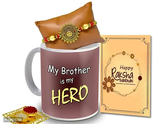 ME & YOU Rakhi Gift for Brother / Bhaiya / Bhai | Rakhi gift pack for Brother | Rakhi with Coffee Mug, Roli Tikka and Rakhi Greeting Card Gift Set-IZ2260-13-thumb0