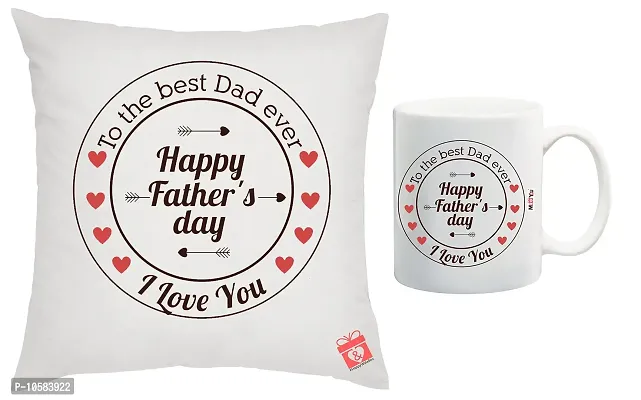 ME&YOU Gifts for Father, for Father, 1 Printed Cushion Cover with Vacuum Filler and Mug IZ18NJPCM-1501