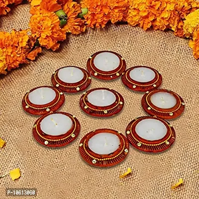 ME & YOU Wax Diya, Decorative Wax Diya Pack 9 for Home Decor-thumb2