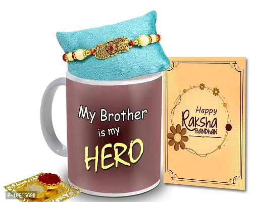 ME & YOU Rakhi Gifts for Brother / Bhai / Bhaiya | Rakhi festival Gift | Rakhi gift pack for Brother | Rakhi with Coffee Mug, Roli Tikka and Rakhi Greeting Card Gift Set-IZ2214-13