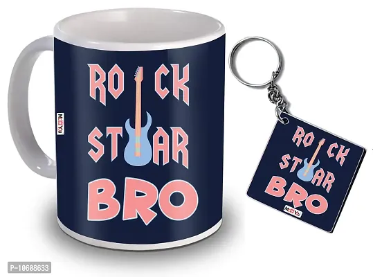 ME & YOU Gift for Brother, Printed Ceramic Mug and Keychain ( Multicolor)-thumb0