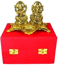 ME & YOU Laxmi Ganesha Showpiece, Gold Plated Laxmi Ganesha Statue, Ideal Gift for Diwali, House Warming, Office (9 cm)-thumb1