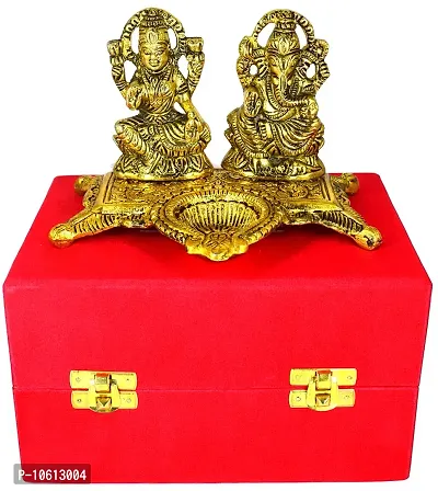 ME & YOU Laxmi Ganesha Showpiece, Gold Plated Laxmi Ganesha Statue, Ideal Gift for Diwali, House Warming, Office (9 cm)-thumb2