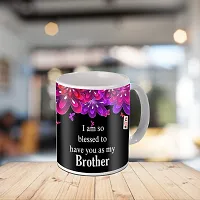 ME & YOU Raksha Bandhan Gift for Brother, Printed Ceramic Mug and MDF Keychain, Rakhi Set ( Multicolor)-thumb1