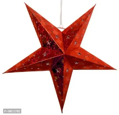 ME  YOU Christmas Decorative Star, Beautiful Decorative Hanging Star for Christmas, Diwali, Birthday, Anniversary, Party, Wedding (IZ21HangingStarRed3-24In-01)-thumb0