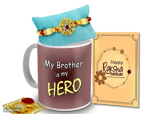 ME & YOU Rakhi For brother, Rakhi combo set, Designer Rakhi with Coffee Mug, Roli Tikka and Rakhi Greeting Card , Rakhshbandhan Gift for Brother ( Pack 4)-IZ2224-13