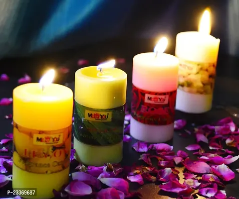 ME  YOU Beautiful Pillar Aromatic Candle for Diwali  Dcoration|Fragrance Candle for Home Decoration | Diwali Decoration Candles | Scented Candle for Room Decor (Pack of 4)-thumb2