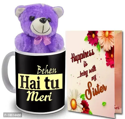 ME & YOU Gift for Sister | Birthday Gift for Sister | Anniversary Gift for Sister | Return Rakhi Gift for Sister | Purple Teddy Gift for Sister-thumb0