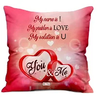 ME & YOU Beautiful Love Quoted Printed Cushion (16*16 Inch) & Teddy with Greeting Card for Valentine Gifts (Multicolor)-thumb1