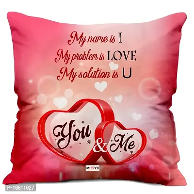 ME & YOU Beautiful Love Quoted Printed Cushion (16*16 Inch) & Teddy with Greeting Card for Valentine Gifts (Multicolor)-thumb2