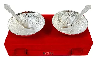 ME & YOU Beautiful Gift Pack of Designer Silver Plated Bowl Set on Diwali and Special Occasion-thumb1