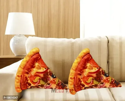 ME & YOU Pizza Slice CushionPillow, Soft Cushion/ Pillow for Home D?cor, Kids Room D?cor, Birthday Gift, (Material-Velvet, Size-14*15) Pack-2