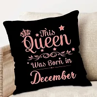 ME & YOU Birthday Gifts| This Birthday Queen was Born on December Printed Cushion with Mug | Greeting Card and Birthday Queen Sash |Birthday Gift for Wife, Girls, Sister, Daughter ( Pack 4)-thumb1