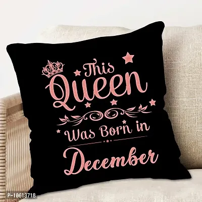 ME & YOU Birthday Gifts| This Birthday Queen was Born on December Printed Cushion with Mug | Greeting Card and Birthday Queen Sash |Birthday Gift for Wife, Girls, Sister, Daughter ( Pack 4)-thumb2