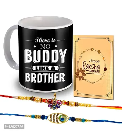 Avirons Designer Rakhi with 325Ml Coffee Mug Gift for Brother/Bhaiya |Designer Rakhi Pack 2 Gift for Raksha Bandhan for Brother | Rakhi Gift for Bhai - Pack of 3-thumb0