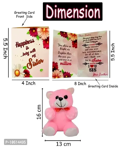 ME & YOU Gift for Sister | Return Rakhi Gift for Sister | Anniversary Gift for Sister | Birthday Gift for Sister | Pink Teddy Gift for Sister-thumb2