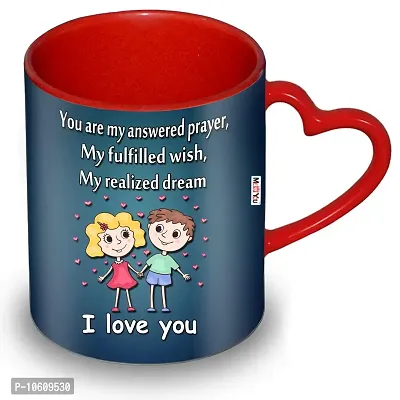 ME & YOU Valentine?s Day Gift for Girlfriend, Love Quoted Printed Heart Handle Mug IZ19DTLoveHeartMUr-119