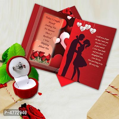 ME&YOU Valentine Gift Set, I Love You Ring 100 Languages Lovers Queen Crown Rings with Greeting Card-thumb0