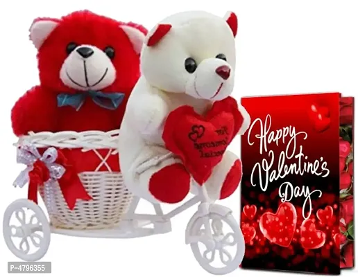 ME&YOU Valentine Day Gift, Cycle Teddy with Greeting Card-thumb0