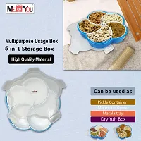 ME  YOU Plastic Square Shape 5 Compartment Multipurpose Box | Dry Fruit/ Dried Fruit/ Snacks Storage Box | Dining Table Serving Box for, Nuts and Dry Fruits | Food Grade Plastic (Color Blue)-thumb4