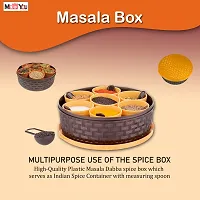 ME  YOU Masala Box with Spoon | Spice Box Set | Condiment Set with Food Grade Plastic | Keep Spice Fresh for Long Time (Round)-thumb1