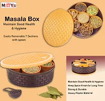 ME  YOU Masala Box with Spoon | Spice Box Set | Condiment Set with Food Grade Plastic | Keep Spice Fresh for Long Time (Round)-thumb3
