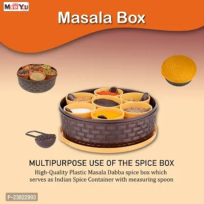 ME  YOU Masala Box with Spoon | Spice Box Set | Condiment Set with Food Grade Plastic | Keep Spice Fresh for Long Time (Round)-thumb5